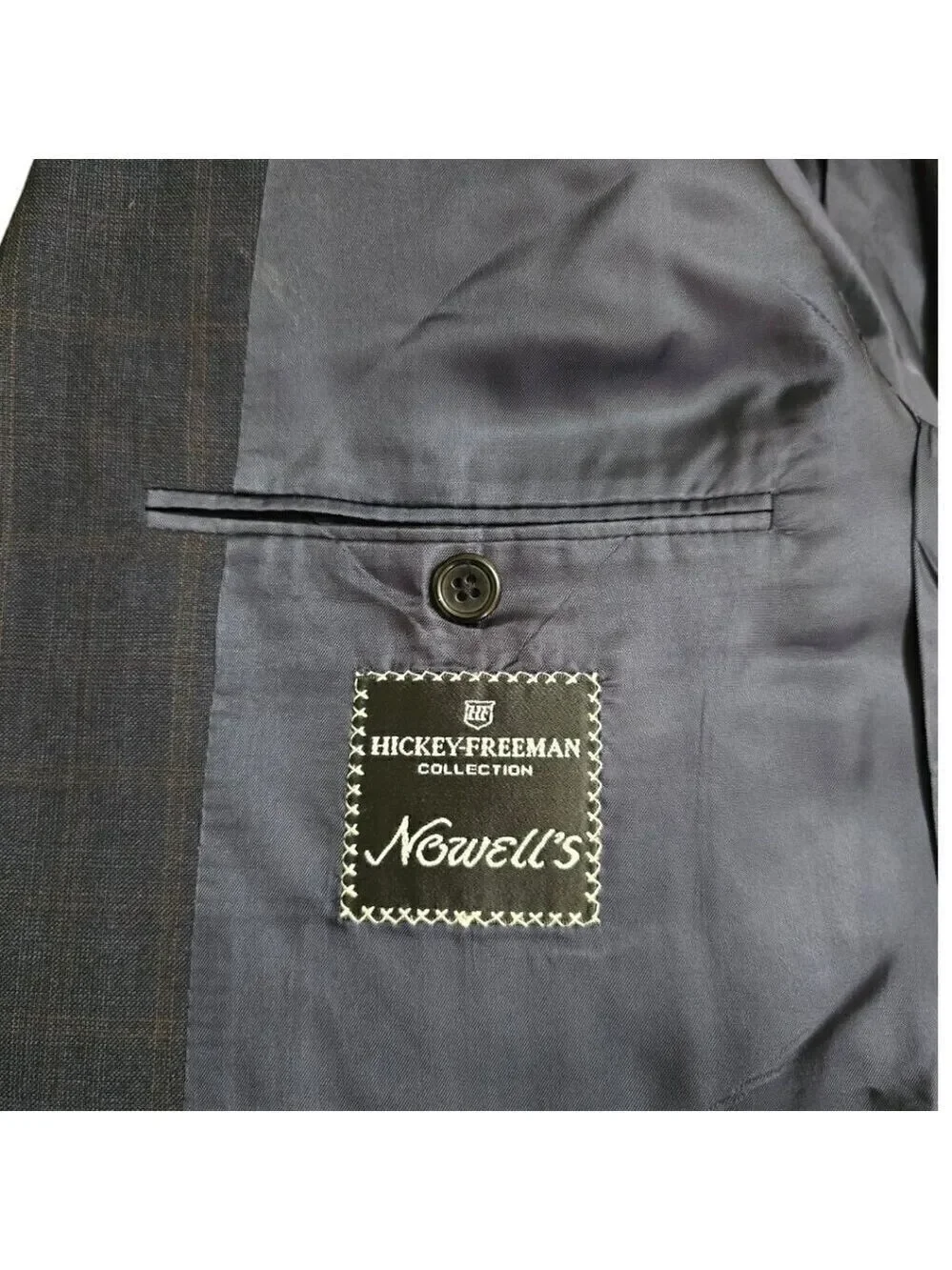 Hickey Freeman Vintage Madison Window Pane Gray Single Breasted Blazer Sz 42R